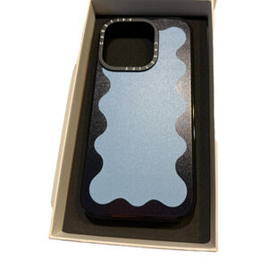 Casetify iPhone 15 Pro Case Blue Wavy Border